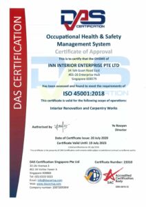 ISO 45001 2018 certificate